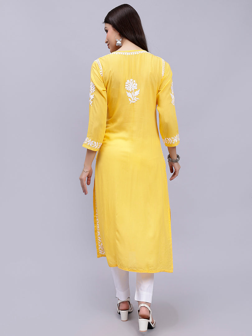 Seva Chikan Hand Embroidered Modal Cotton Lucknowi Chikankari Kurta