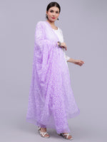 Load image into Gallery viewer, Seva Chikan Hand Embroidered Lucknowi Chikankari Mauve Georgette Tepchi Work Dupatta-SCL12012