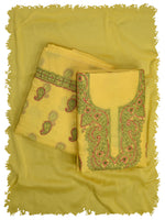 Load image into Gallery viewer, Seva Chikan Hand Embroidered Yellow Cotton Lucknowi Chikankari Unstitched Suit Piece-SCL13109
