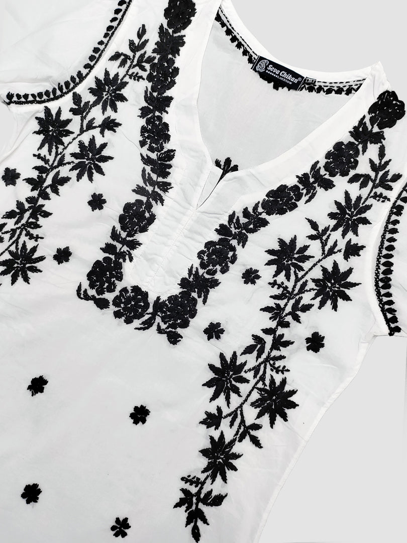 Seva Chikan Hand Embroidered Cotton Lucknowi Chikan Top