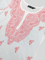 Load image into Gallery viewer, Seva Chikan Hand Embroidered White Cotton Lucknowi Chikankari Kurta
