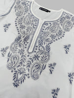 Load image into Gallery viewer, Seva Chikan Hand Embroidered White Cotton Lucknowi Chikankari Kurta
