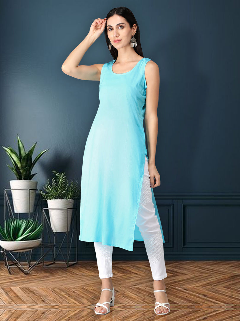 Seva Chikan Hand Embroidered Georgette Lucknowi Chikan Kurti With Slip