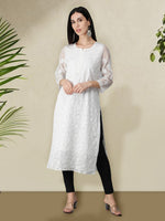 Load image into Gallery viewer, Seva Chikan Hand Embroidered Georgette Lucknowi Chikankari Kurta
