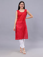 Load image into Gallery viewer, Seva Chikan Hand Embroidered Red Georgette Lucknowi Chikankari Anarkali Kurta-SCL4292
