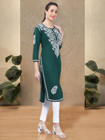 Load image into Gallery viewer, Seva Chikan Hand Embroidered Rayon Lucknowi Chikankari Kurta