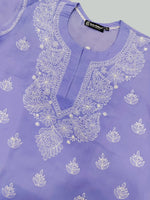 Load image into Gallery viewer, Seva Chikan Hand Embroidered  Terivoil Cotton Lucknowi Chikan Kurta