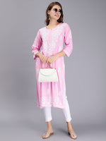 Load image into Gallery viewer, Seva Chikan Hand Embroidered Rayon Lucknowi Chikankari Kurta
