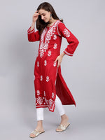 Load image into Gallery viewer, Seva Chikan Hand Embroidered Rayon Lucknowi Chikankari Kurta
