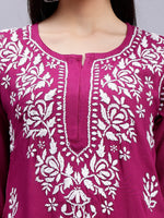 Load image into Gallery viewer, Seva Chikan Hand Embroidered Rayon Lucknowi Chikankari Kurta
