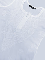 Load image into Gallery viewer, Seva Chikan Hand Embroidered Cotton White Lucknowi Chikankari Kurta-SCL4371
