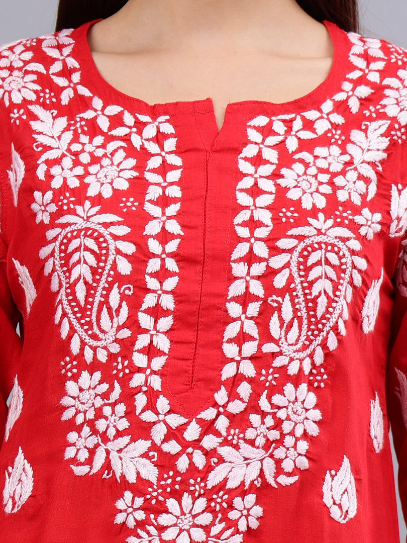 Seva Chikan Hand Embroidered Cotton Lucknowi Chikankari Kurta