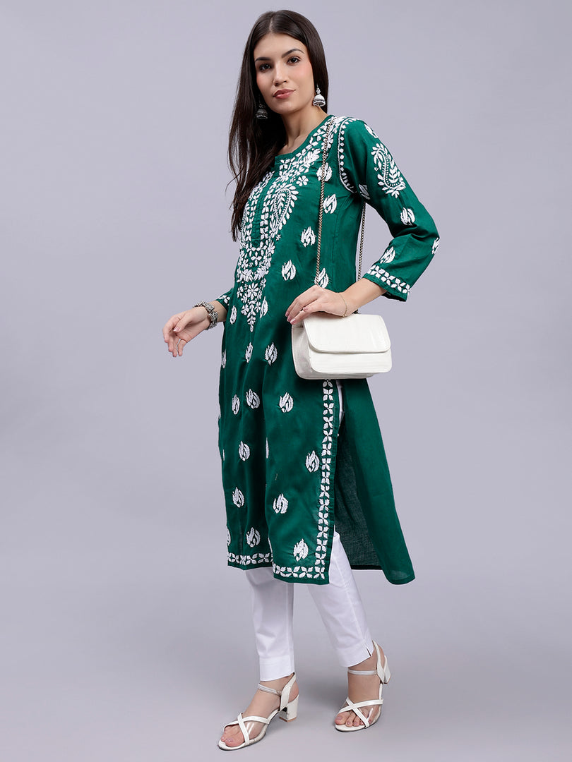 Seva Chikan Hand Embroidered Lucknowi Chikankari Cotton Kurta