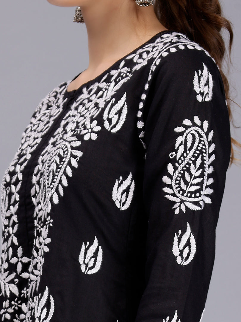 Seva Chikan Hand Embroidered Lucknowi Chikankari Cotton Kurta