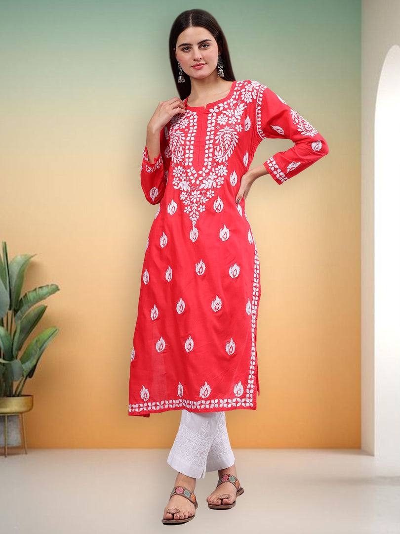 Seva Chikan Hand Embroidered Cotton Lucknowi Chikankari Kurta