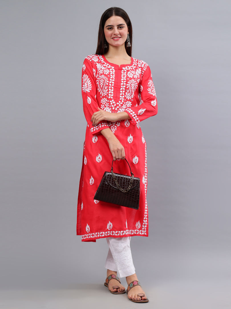 Seva Chikan Hand Embroidered Cotton Lucknowi Chikankari Kurta