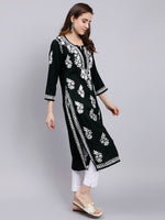 Load image into Gallery viewer, Seva Chikan Hand Embroidered Rayon Lucknowi Chikankari Kurta
