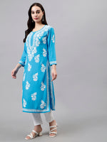 Load image into Gallery viewer, Seva Chikan Hand Embroidered Rayon Lucknowi Chikankari Kurta
