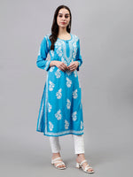 Load image into Gallery viewer, Seva Chikan Hand Embroidered Rayon Lucknowi Chikankari Kurta
