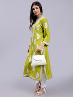 Load image into Gallery viewer, Seva Chikan Hand Embroidered Rayon Lucknowi Chikankari Kurta
