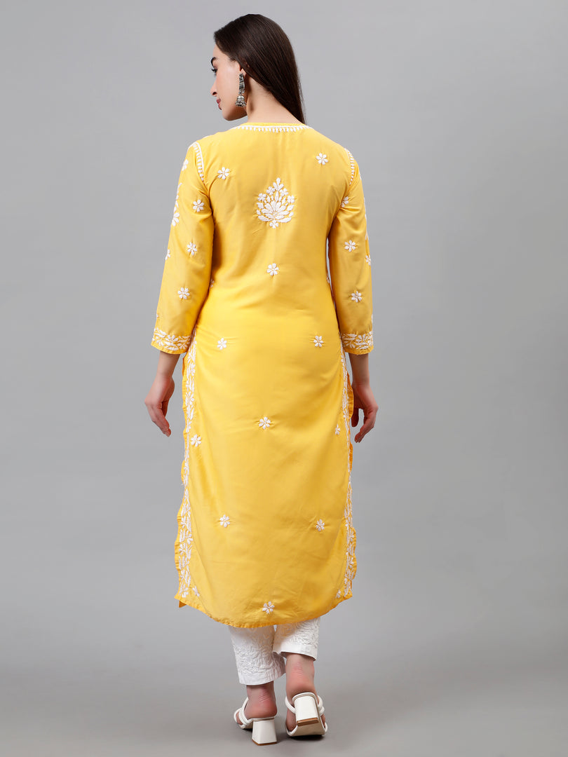 Seva Chikan Hand Embroidered Muslin Lucknowi Chikankari Kurta