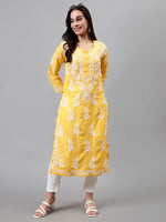 Load image into Gallery viewer, Seva Chikan Hand Embroidered Muslin Lucknowi Chikankari Kurta
