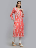 Load image into Gallery viewer, Seva Chikan Hand Embroidered Muslin Lucknowi Chikankari Kurta
