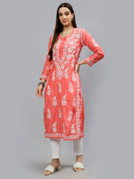 Load image into Gallery viewer, Seva Chikan Hand Embroidered Muslin Lucknowi Chikankari Kurta
