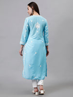 Load image into Gallery viewer, Seva Chikan Hand Embroidered Muslin Lucknowi Chikankari Kurta
