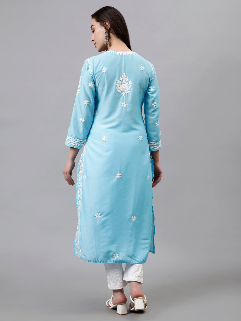 Seva Chikan Hand Embroidered Muslin Lucknowi Chikankari Kurta