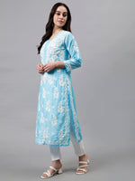 Load image into Gallery viewer, Seva Chikan Hand Embroidered Muslin Lucknowi Chikankari Kurta
