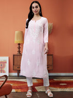 Load image into Gallery viewer, Seva Chikan Hand Embroidered Modal Cotton Lucknowi Chikankari Kurta
