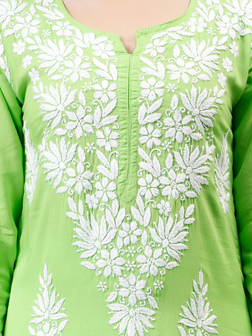 Seva Chikan Hand Embroidered Modal Cotton Lucknowi Chikankari Kurta