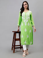 Load image into Gallery viewer, Seva Chikan Hand Embroidered Modal Cotton Lucknowi Chikankari Kurta
