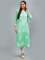 Load image into Gallery viewer, Seva Chikan Hand Embroidered Modal Cotton Lucknowi Chikankari Kurta
