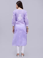 Load image into Gallery viewer, Seva Chikan Hand Embroidered Terivoil Cotton Lucknowi Chikankari Kurta
