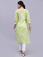 Load image into Gallery viewer, Seva Chikan Hand Embroidered Terivoil Cotton Lucknowi Chikankari Kurta
