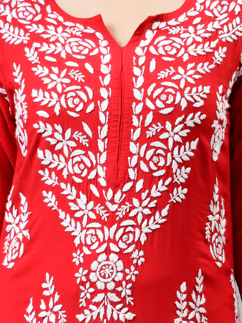 Seva Chikan Hand Embroidered Modal Cotton Lucknowi Chikankari Kurta
