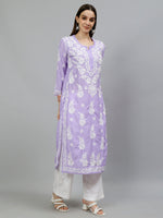 Load image into Gallery viewer, Seva Chikan Hand Embroidered Muslin Lucknowi Chikankari Kurta
