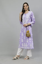 Load image into Gallery viewer, Seva Chikan Hand Embroidered Muslin Lucknowi Chikankari Kurta
