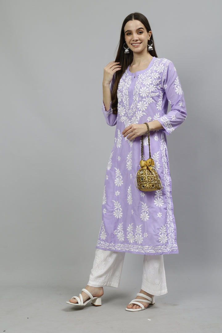 Seva Chikan Hand Embroidered Muslin Lucknowi Chikankari Kurta