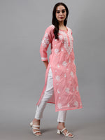 Load image into Gallery viewer, Seva Chikan Hand Embroidered Terivoil Cotton Lucknowi Chikankari Kurta
