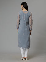 Load image into Gallery viewer, Seva Chikan Hand Embroidered Georgette Lucknowi Chikankari Kurta
