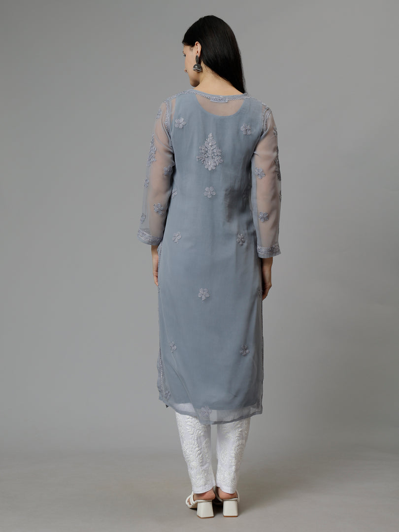 Seva Chikan Hand Embroidered Georgette Lucknowi Chikankari Kurta