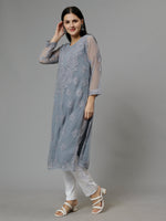 Load image into Gallery viewer, Seva Chikan Hand Embroidered Georgette Lucknowi Chikankari Kurta
