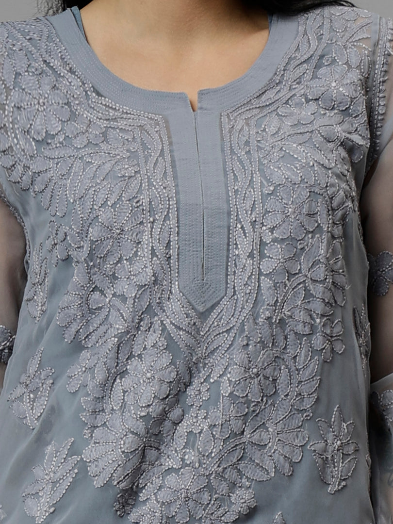 Seva Chikan Hand Embroidered Georgette Lucknowi Chikankari Kurta