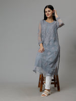 Load image into Gallery viewer, Seva Chikan Hand Embroidered Georgette Lucknowi Chikankari Kurta
