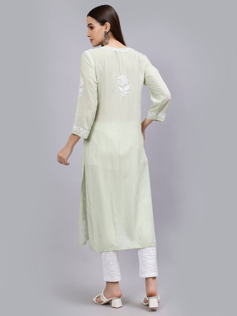 Seva Chikan Hand Embroidered Modal Cotton Lucknowi Chikankari Kurta