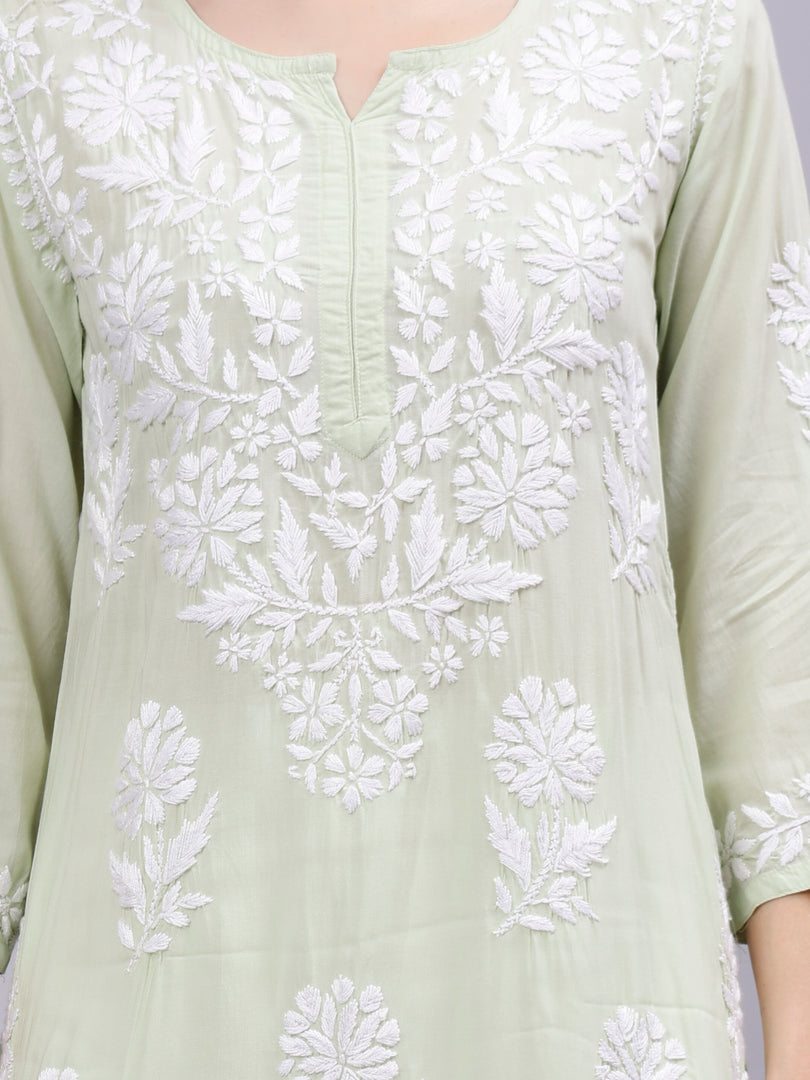 Seva Chikan Hand Embroidered Modal Cotton Lucknowi Chikankari Kurta