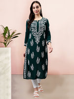 Load image into Gallery viewer, Seva Chikan Hand Embroidered Modal Cotton Lucknowi Chikankari Kurta
